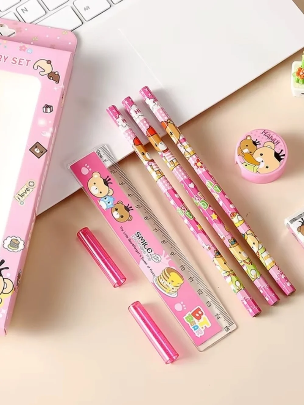 Beet Bear themed children's stationery set